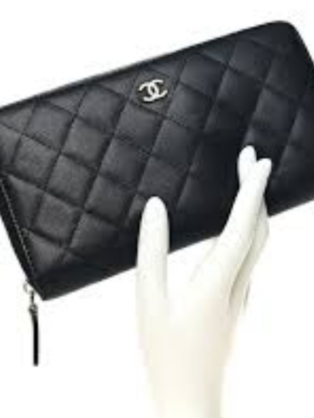 Chanel Caviar Quilted Large Zip Around Organizer Wallet Black/ LIKE NEW !
